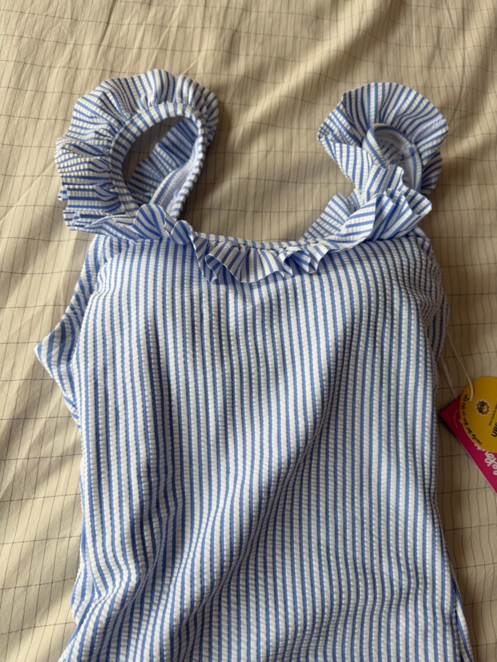 NWT Rufflebutts Seersucker Striped Ruffle-Trim One-Piece Swimsuit-women’s XS - Picture 4 of 9